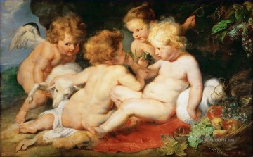  Engel Malerei - Christus und Johannes mit Engel Peter Paul Rubens